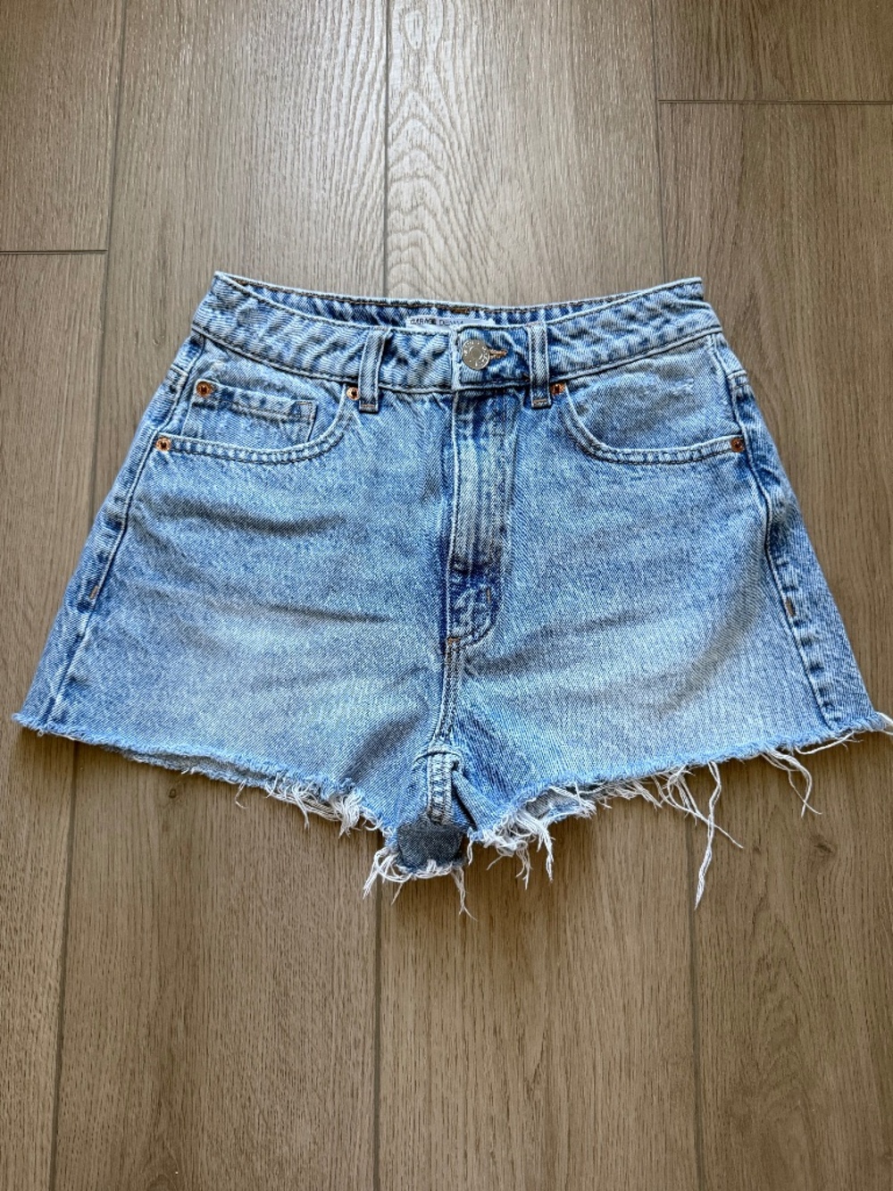 Garage blue denim festival shorts